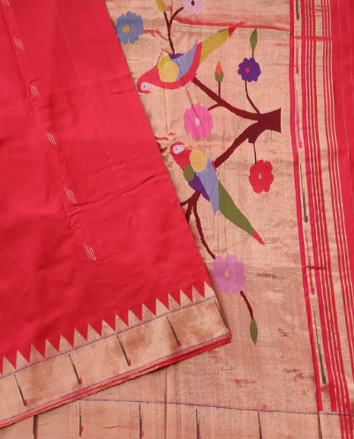 Ponnur cotton saree Red